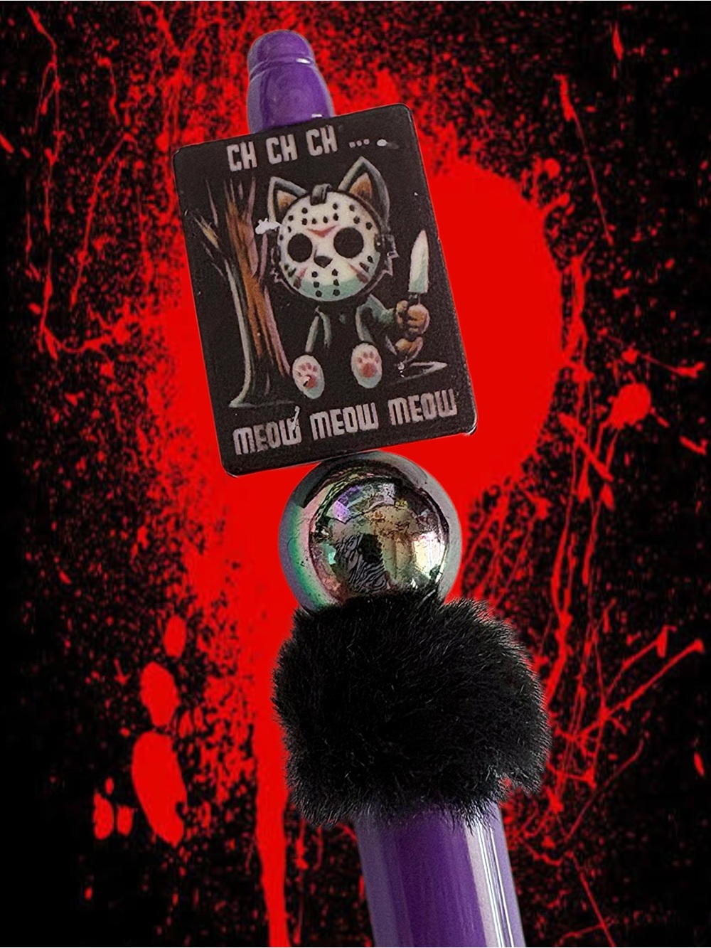 Friday the 13th Kitty Custom Beaded Pen